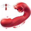 ELLENNE VIBRATORE LINGUA PER CLITORIDE PUNTO G ANALE SILICONE ROSSO J854