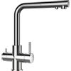 SCHOCK | Miscelatore Vitus Tre Vie per Acqua Filtrata con Canna Interna Separata e Doccetta Estraibile, Acciaio Inox Massiccio, h 309mm