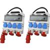 Preis-Zone Distributore di corrente FI, distributore di corrente da costruzione, da parete, con cavo di sicurezza TR-S/FI, 4 x 230 V, 3 x 400 V, 1 x 32 A/2 x 16 A, dottorvolt 7266 (Confezione da 2)