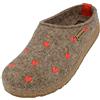 HAFLINGER Grizzly Cuoricini pantofola in feltro di sughero torba, taglia 38