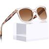 Carfia Occhiali da Sole Cat Eye da Donna Polarizzati Protezione UV Montature in Acetato Ipoallergeniche Fatti a Mano Stile Elegante Quotidiano e Retro CA5398