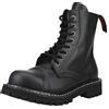 Angry Itch - 8-Fori Nero Vera Pelle Nero Anfibi Allacciati Militari Unisex - Taglie 36-48 - Made in EU!, EU-Größe:EU-48