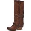 IF Fashion Scarpe Stivali Texani Arricciati Da Donna Con Ghetta Risvolto MP627