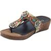 Cinzia Soft IT1034 Brown Multi Sandali per Donna con Perline Multicolore Zeppa Bassa (Taglia 39)