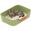 Suhaco Lettiera a basso ingresso per gattini, lettiera grande per gatti anziani, piccola lettiera in plastica per gatti piccoli, con sgabello, facile da pulire, 61 cm di lunghezza x 40,6 cm di