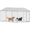 PawHut Kennel Grande per Cani da Esterno, 400x230x200 cm Argento