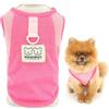 SMALLLEE_LUCKY_STORE Maglietta per cani di piccola taglia, in rete, con anello a D e toppa a forma di coniglio, elasticizzata e traspirante, per chihuahua, Yorkie, colore rosa, XS