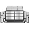 Garden 4 you Gabbia per cani resistente, 137,2 cm, XL, per cani di taglia grande e doppia, mobile per cani da interno con ruote, griglia da pavimento, vassoio, divisorio e ciotola, nero (137 x 74 x 68