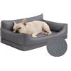 Favodormir Cuccia Cane Interno Impermeabile ,Ecopelle Divano per Cani 4 bordi,73x45cm | Cuccia Cane Taglia Piccola Forte Sostegno,Cuscino Rimovibile Lavabile,Lettino per Cani Antiscivolo, Grigio