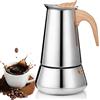 Romon Moka Caffettiera Acciaio Inox, 350ml Compatibile con Gas Macchina da Caffè Argenta per caffè espresso