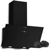Klarstein Laurel Cappe Inclinate 60cm - Cappa Cucina Angolare, Touch, 417 m³/h, A+++, LED, 3 Velocità & Boost, Filtro Carbone, Vetro, Silenziosa, Espulsione & Ricircolo, Nero