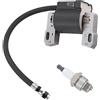 ZAMDOE Modulo Bobina di accensione per B&S 590454 591932 802574 | Ricambio per motori di serie 099XXX 104772 110602 110682 111602 11A602 JS1150 (per tosaerba e motozappe); include candela