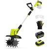 SnapFresh Motozappa a Batteria Senza Fili 20V, Coltivatore da Giardino a 3 Velocità con Batteria da 4,0 Ah, Motozappa Elettrica da 300 RPM per Prato/Giardinaggio/Lavorazione del Terreno