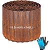 Hengrongshen Bordatura per prato in metallo, 3 m, 15,2 cm di altezza, in metallo con effetto ruggine, bordi per prato in acciaio Corten, flessibile per delimitare aiuole di fiori, sentieri da giardino, alberi