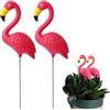 ZAHD 2 PCS Simulazione Fenicottero Resina Decorazione Della Finestra Decorazione Del Giardino Di Fenicotteri Artificiali Fenicottero Giardino Decorazioni Pali da Giardino per Patio Giardino (Rosa)
