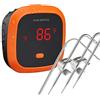 INKBIRD Termometro Carne Bluetooth Impermeabile con 4 Sonde,Telecomando Ricaricabile a Magnete con Allarme per Cucina,Affumicatori,Forno,Barbecue,Griglia