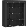 SONGMICS Armadio di Tessuto, Guardaroba Portatile, Organizzatore Porta Abiti con Copertura in Tessuto Non Tessuto, Appendiabiti, Ripiani, 45 x 130 x 168 cm, Alto Portante, Nero Inchiostro RYG096B01