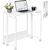 Relaxdays scrivania pieghevole per PC salvaspazio con 6 ruote