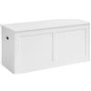 SONGMICS VASAGLE Panca Contenitore, Cassapanca, con 2 Cerniere di Sicurezza, Panca Scarpiera, 40 x 100 x 46,5 cm, per Ingresso Camera da Letto Soggiorno, Bianco Nuvola LSB164W01