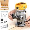 MtiolHig Router compatto senza fili compatibile con batteria DeWalt da 20 V, con base fissa per router a doppia maniglia