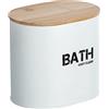 Wenko Contenitore da bagno con coperchio Gara bianco - Contenitore portaoggetti, cestino da bagno, Acciaio, 14.5 x 13.5 x 10.5 cm, Bianco