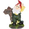 Relaxdays Gnomo da Giardino con Cartello di Benvenuto, HLP 27x22x12 cm, Statuetta Nano in Poliresina Antigelo, Colorato