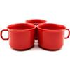 Kimmel Set di 3 tazze da 150 ml, in plastica, per esterni, campeggio, picnic e giardino, colore: rosso
