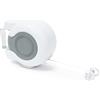 Relaxdays Filo Stendibiancheria Allungabile, Fino a 26 Metri, Plastica, Sistema a Rullo, Balcone e Giardino, Bianco