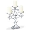 Relaxdays Candeliere, a 3 Bracci, Portacandele Vintage, per Candele, in Ghisa, Misure HxLxP: 28,5 x 23 x 7,5 cm, Argento