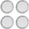 Premier Housewares Noir - Set di 4 Piatti per Pizza, in Porcellana, Colore Bianco, 23 x 23 x 2 cm
