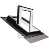 Emica - Finestra da tetto apertura Bilico in Alluminio | Linea Habitat con Vetrata basso emissivo Certificata CE | Interno Legno Abete Colore Bianco | Apertura a 140° (66x118 Base x Altezza)