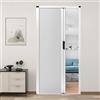 yurstcggh Porte a soffietto da interno bianche,Porta a soffietto in tessuto,Porte pieghevoli a nido d'ape push-pull con telaio in alluminio Divisorio,porta pieghevole da interno Bianco 80×203cm