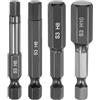 QUARKZMAN 4Pz Punte Cacciavite Piatta Testa Esagonale H5/H6/H8/H10 con Punta Magnetiche Gambo Esagonale 1/4 Lunga 50mm (2) Lucidatura a Specchio Inserti per Avvitatore Metrico Chiave