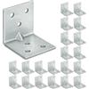OMIDEAS 20 x Staffe Angolari (30 x 30 x 30) Squadretta giunzione, Staffa angolare a 90 gradi, Connettore di fissaggio per mobili in legno, zincato argento