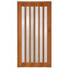 ESTO Porta a Soffietto in PVC Salvaspazio per Interni, 84x215 cm, con Inserti Trasparenti e Chiusura Magnetica Continua, Senza Serratura (Noce Venato)