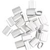 Futheda 25PCS 5 mm cavo fune metallica maniche alluminio ovale a forma di clip di piegatura anellini argentato