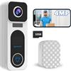 UCOCARE 4MP Citofono senza fili da Esterno, WiFi Campanello, Video Citofono con Telecamera, Scheda Memoria 32 GB Inclusa, Nessun Canone Mensile, Rilevamento Movimento, Visione Notturna, Videochiamata