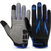 SAWANS Guanti da Ciclismo Guanti da Mountain Bike con Dita Intere Imbottiti e Traspiranti Touchscreen Guanti da Bici da Strada MTB per Uomo Donna Campeggio, Ciclismo, Corsa (Nero, XL)
