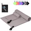 Jokisa Asciugamano Microfibra Set di 2 - Telo Mare Microfibra 180X90CM + Asciugamani Palestra 80X40CM, Asciugamani Microfibra per Esterno Sauna Spiaggia Escursioni (Grigio Chiaro)