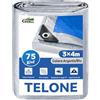 COVALL Telo Impermeabile in PE 75g Argento Blu 3x4m, Antipioggia Antistrappo Anti-UV, Occhielli Metalli ogni 70cm, Angoli Rinforzati, Multiuso