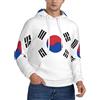 Unkhtt Bandiera Della Repubblica Della Corea Stampa Unisex Con Cappuccio Caldo Abbigliamento Casual Pullover Per Inverno Autunno Primavera Moda Felpa, Nero , XXL