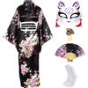 CRFASIBE 5 Pezzi Kimono Donna Giapponese, Tradizionale Yukata per Carnevale