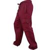 SHOPOHOLIC FASHION Pantaloni Uomo Boho Hippy Cotone Leggero con Tasca Laterale,(Marone, L)