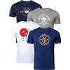FULL TIME SPORTS 4 T-Shirt Uomo Stampate, Manica Corta, 100% Cotone, PRINT-001-PACK-4-XXXL