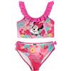 United Labels Disney Minnie Mouse Bikini per Bambina con Volant, Rosa/Rosso, 122/128, 2 Pezzi