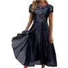 BOTCAM Abito da donna, casual, alla moda, lavorato a maglia, patchwork, abito da donna, abito bianco, B-nero, S