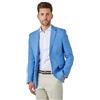 Xposed Blazer Estivo Monopetto su Misura in Lino Azzurro [BLZ-sin-Lewis-Cielo-Azzurro, UK/US 54 EU 64]
