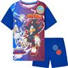 Get Trend Sonic The Hedgehog Pigiama Bambino 4-12 Anni, 2 Pezzi Pigiami Estivi Bambini Manica Corta, Abbigliamento da Casa Traspirante, Idee Regalo Ragazzo (7-8 Anni, Blu Sonic, 1 Pack)