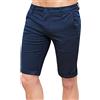 Evoga Pantaloni Corti Uomo Casual Basic Shorts Jeans Bermuda Estivi Slim Fit (46, Blu Micro Fantasia)