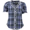 OS Trachten Camicetta da donna a maniche corte con scollo rotondo Smussu, Blu grano., 46